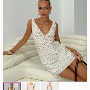 open lace back dress Monsterrat Mini Dress Blue